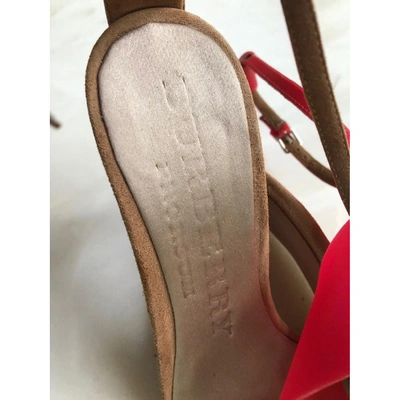 Pre-owned Burberry Red Suede Sandals