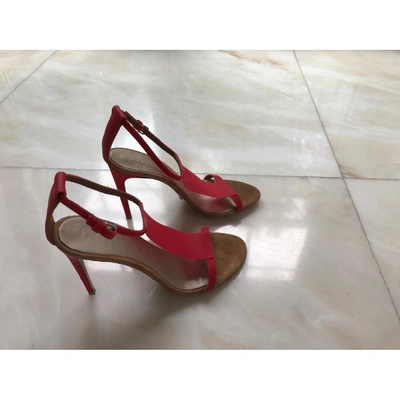 Pre-owned Burberry Red Suede Sandals