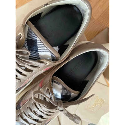 Pre-owned Burberry Beige Cloth Trainers