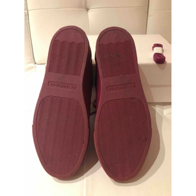 Pre-owned Balenciaga Arena Leather Trainers In Purple