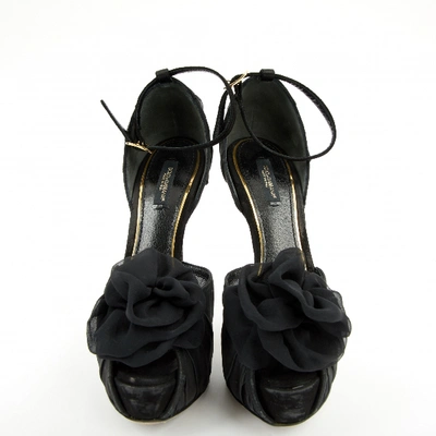 Pre-owned Dolce & Gabbana Cloth Heels In Black