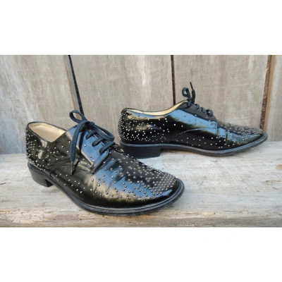 Pre-owned Robert Clergerie Leather Lace Ups In Black