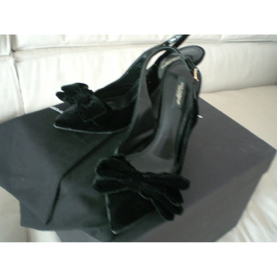 Pre-owned Dolce & Gabbana Black Velvet Heels