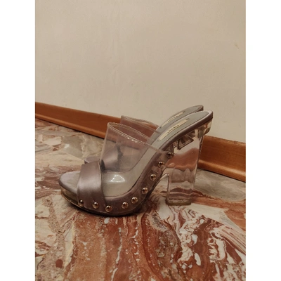 Pre-owned Prada Grey Mules & Clogs