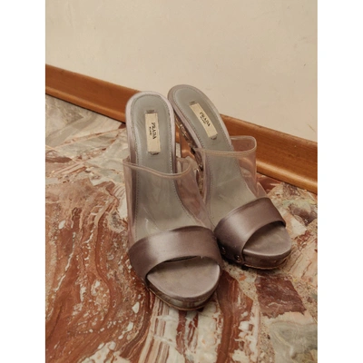 Pre-owned Prada Grey Mules & Clogs