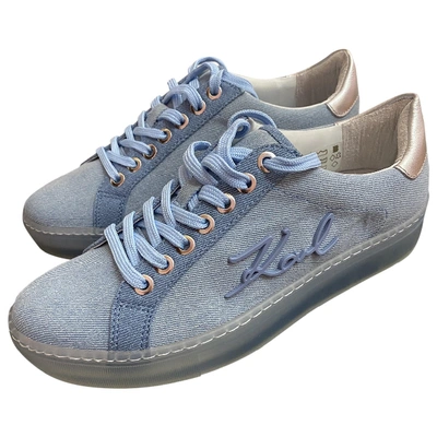 Pre-owned Karl Blue Leather Trainers