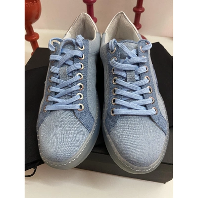 Pre-owned Karl Blue Leather Trainers