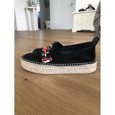 Pre-owned Louis Vuitton Black Suede Espadrilles