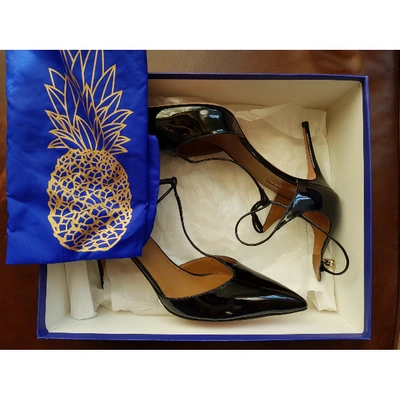 Pre-owned Aquazzura Patent Leather Heels In Black