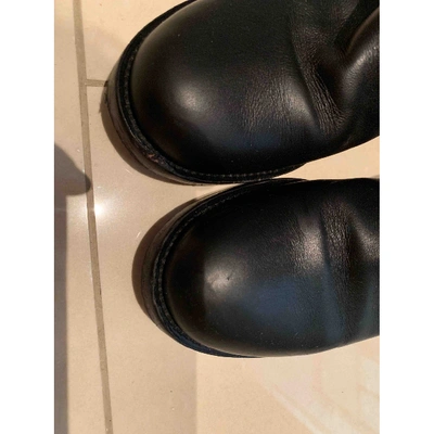 Pre-owned Valentino Garavani Leather Ankle Boots In Black