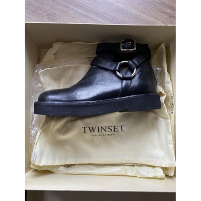 Pre-owned Twinset Black Shearling Boots