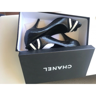 Pre-owned Chanel Black Python Heels