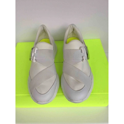 Pre-owned Christopher Kane Cloth Trainers In White