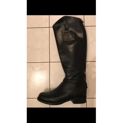 Pre-owned Chanel Black Leather Boots