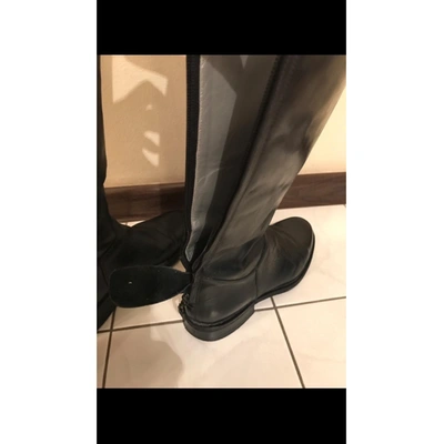 Pre-owned Chanel Black Leather Boots