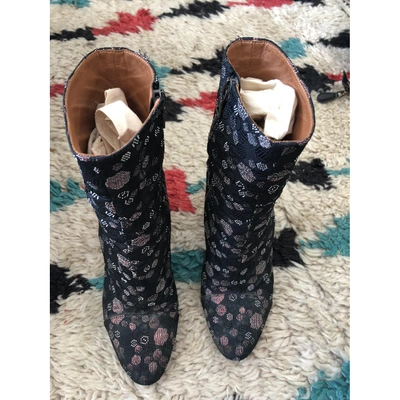 Pre-owned Dries Van Noten Cloth Ankle Boots In Multicolour