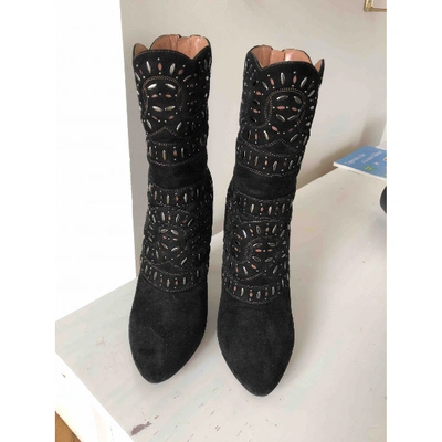 Pre-owned Alaïa Ankle Boots In Black