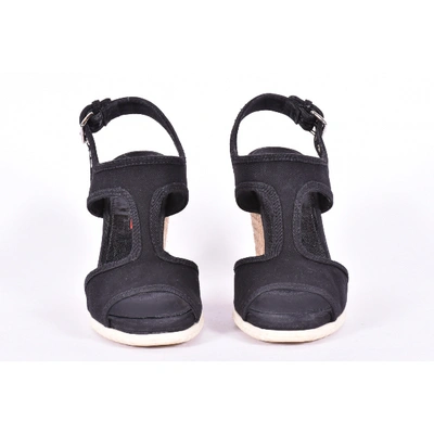 Pre-owned Prada Cloth Sandals In Black