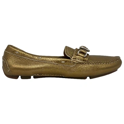 Pre-owned Prada Patent Leather Flats In Metallic