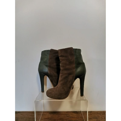 Pre-owned Malone Souliers Ankle Boots In Green