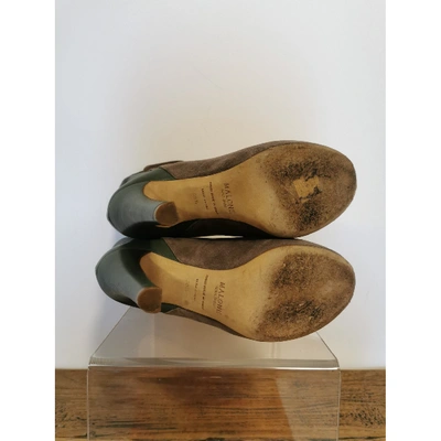 Pre-owned Malone Souliers Ankle Boots In Green