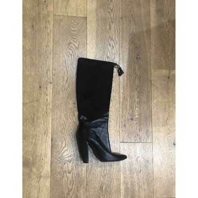 Pre-owned Costume National Black Suede Boots