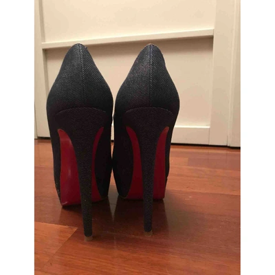 Pre-owned Christian Louboutin Lady Peep Cloth Heels