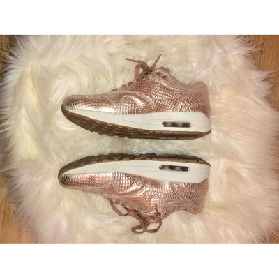Pre-owned Nike Air Max 1 Metallic Leather Trainers