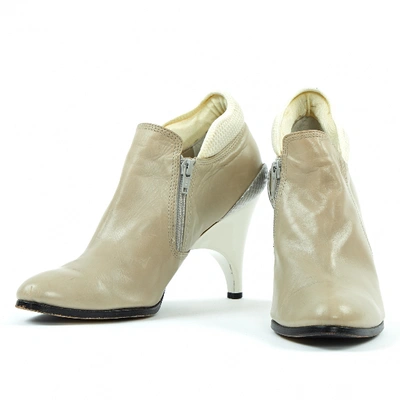 Pre-owned Undercover Leather Ankle Boots In Grey