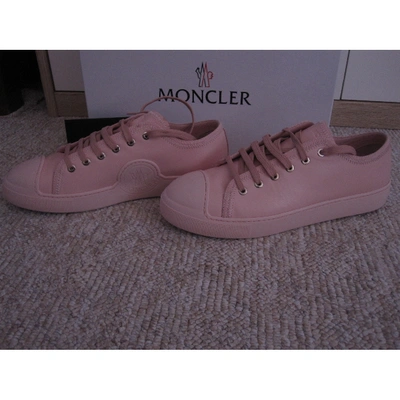 Pre-owned Moncler Pink Leather Trainers