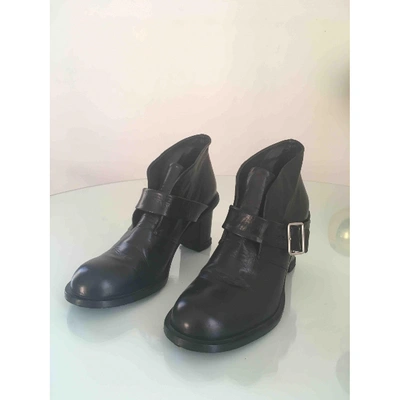 Pre-owned Jil Sander Black Leather Ankle Boots
