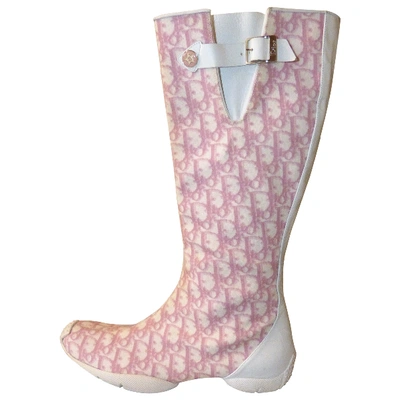 Pre-owned Dior Pink Cloth Boots