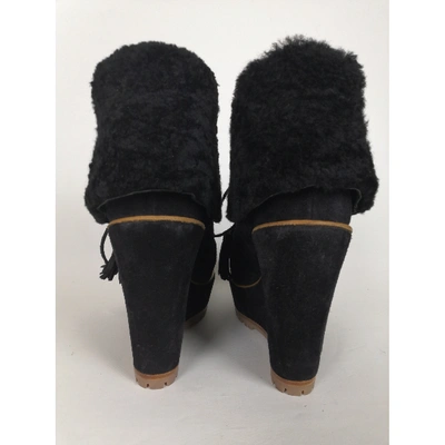 Pre-owned Mulberry Black Shearling Ankle Boots