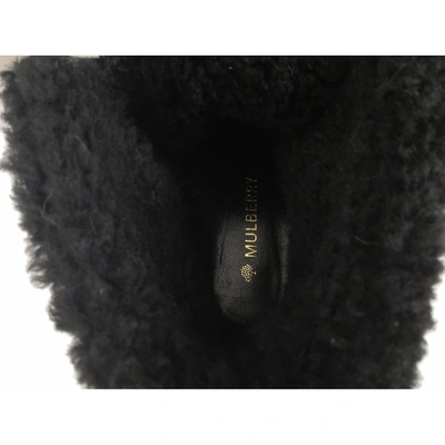 Pre-owned Mulberry Black Shearling Ankle Boots