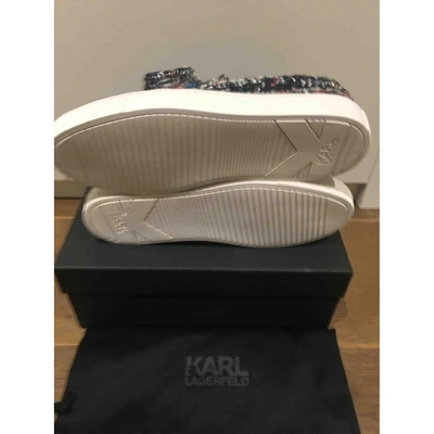 Pre-owned Karl Grey Tweed Trainers