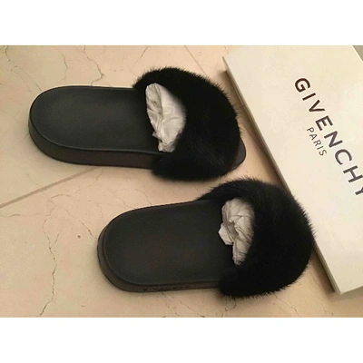 Pre-owned Givenchy Black Mink Sandals