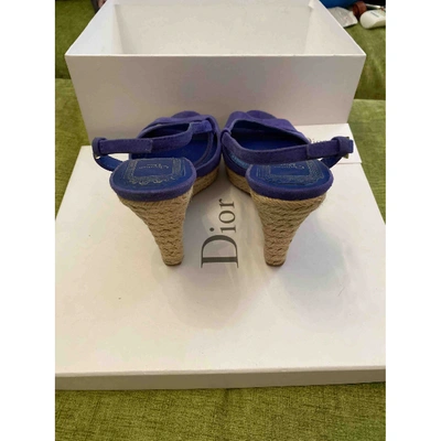 Pre-owned Dior Blue Suede Espadrilles