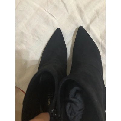 Pre-owned Saint Laurent Ankle Boots In Black