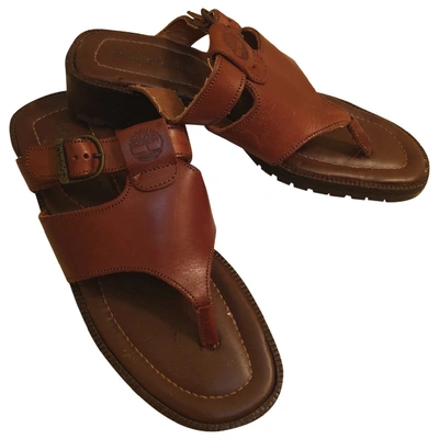 Pre-owned Timberland Brown Leather Sandals