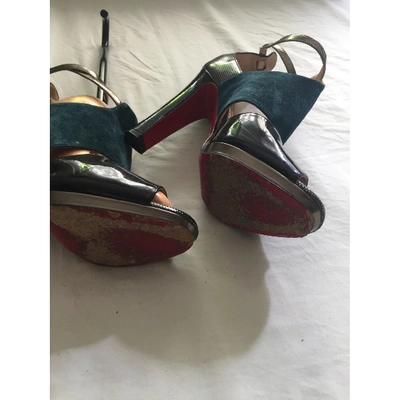 Pre-owned Christian Louboutin Patent Leather Sandals In Multicolour