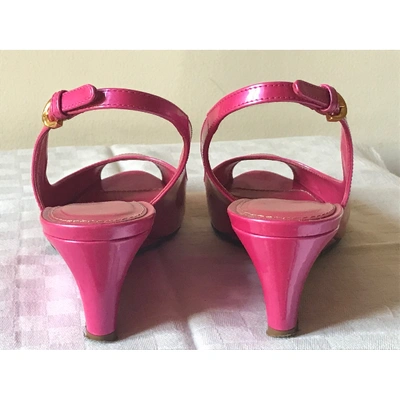 Pre-owned Sergio Rossi Patent Leather Sandals In Pink
