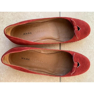 Pre-owned Marc Jacobs Red Suede Ballet Flats