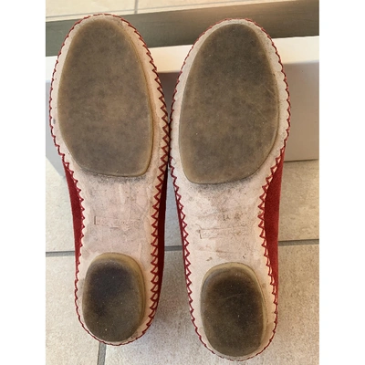 Pre-owned Marc Jacobs Red Suede Ballet Flats