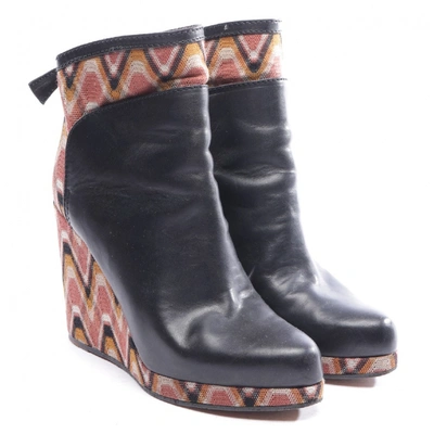 Pre-owned Missoni Black Leather Ankle Boots