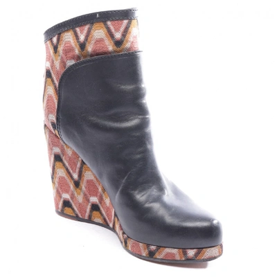 Pre-owned Missoni Black Leather Ankle Boots