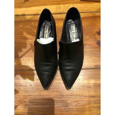 Pre-owned Acne Studios Leather Flats In Black