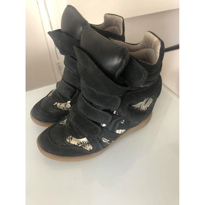 Pre-owned Isabel Marant Bayley Black Suede Trainers