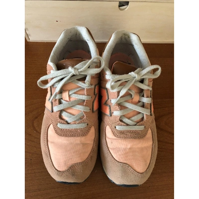 Pre-owned New Balance Leather Trainers In Pink