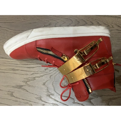 Pre-owned Giuseppe Zanotti Donna Leather Trainers In Red