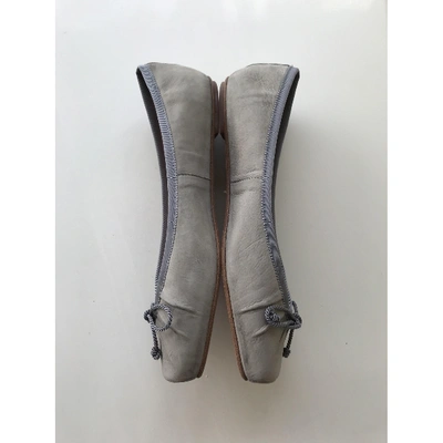 Pre-owned Pretty Ballerinas Grey Leather Ballet Flats